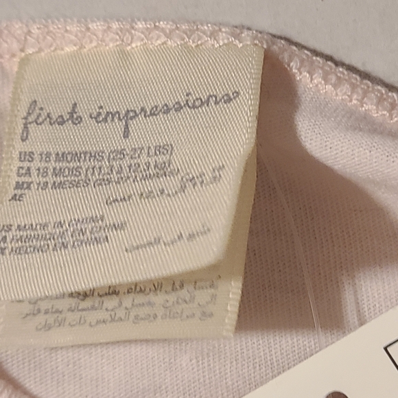 First Impressions Pink and Blue Patterned Long Sleeve Tee 18 Months NWT - Picture 5 of 9